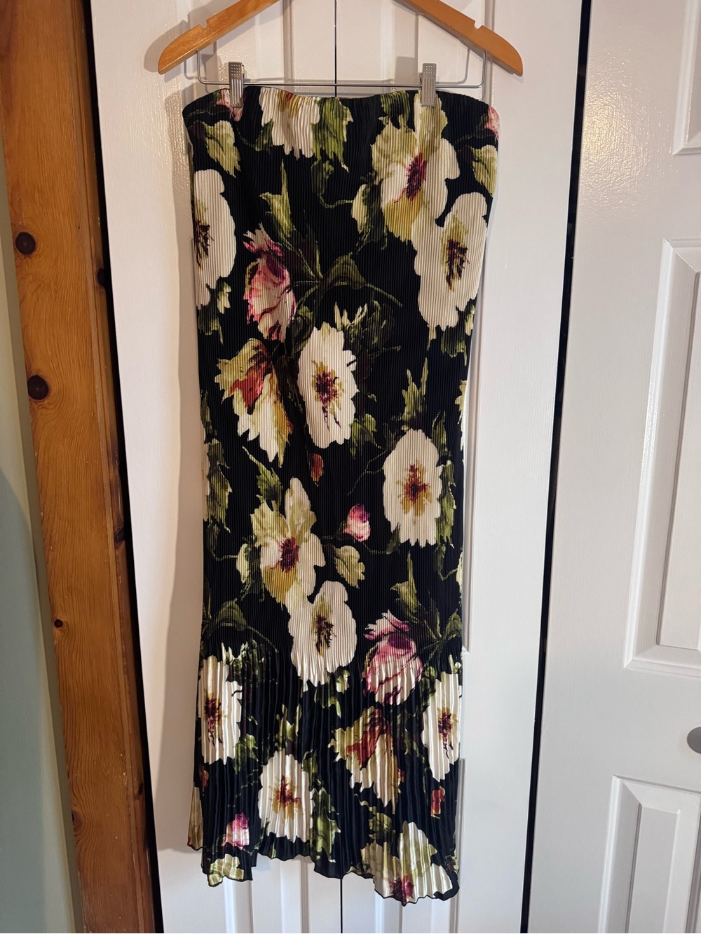 Abercrombie & Fitch Womens Floral Strapless Pleated Dress / L - Picture 2 of 6